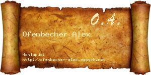 Ofenbecher Alex névjegykártya